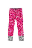 Glam Doll Lucy Pink & Silver Glitter Print Cute Leggings - Girls - Pineapple Clothing