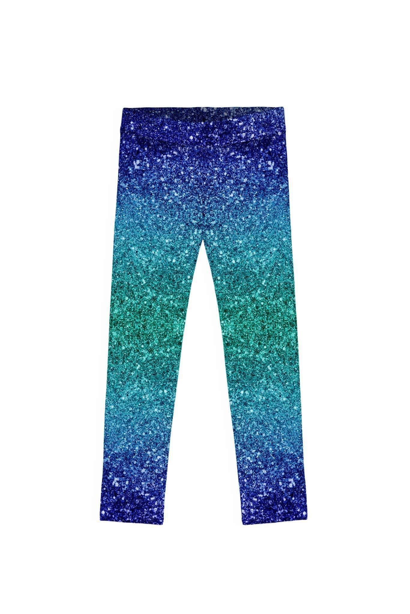 3 for $49! Ocean Drive Lucy Blue Glitter Print Leggings - Kids - Pineapple Clothing