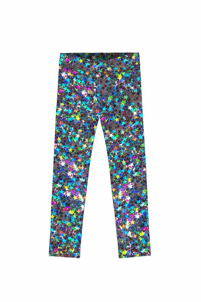 Hollywood Sparkle Lucy Grey Stars Print Party Leggings - Kids ...