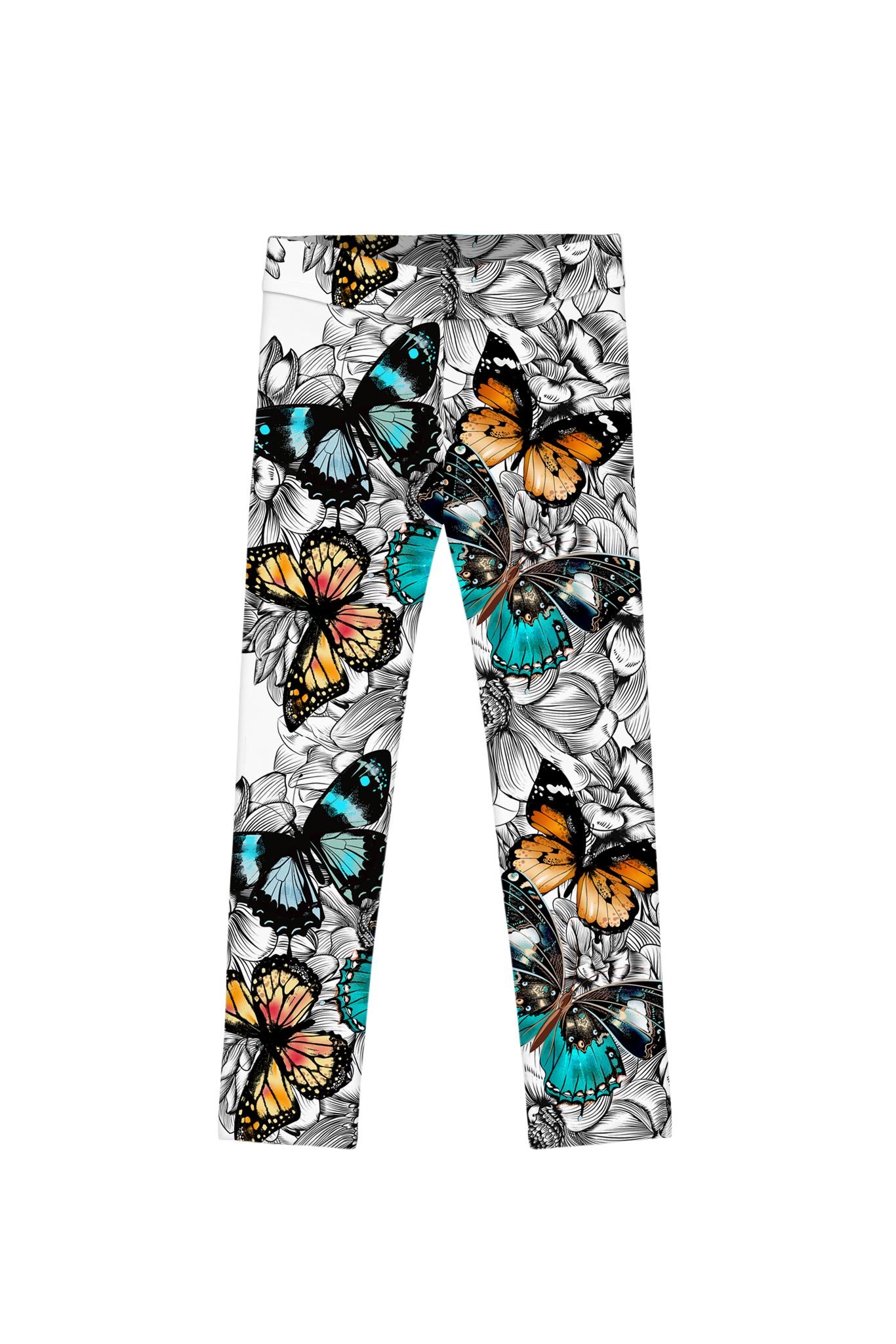 3 for $49! Giddy Girl Lucy Grey Butterfly Print Cute Leggings - Girls - Pineapple Clothing