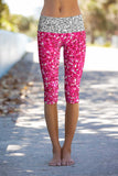 Glam Doll Ellie Pink Glitter Performance Yoga Capri Leggings - Women - Pineapple Clothing