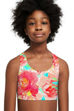 Good Idea Stella Pink Floral Seamless Sports Bra Crop Top - Kids - Pineapple Clothing