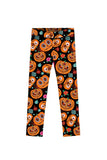 Halloweird Lucy Black & Orange Cute Pumpkin Print Leggings - Kids - Pineapple Clothing