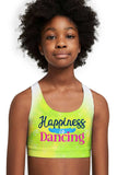 Happiness is Dancing Stella Yellow Seamless Sports Bra Crop Top - Kids - Pineapple Clothing