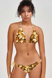 Haute Gold Sofia Glitter Loop Tie Side Hipster Bikini Bottom - Women - Pineapple Clothing