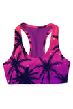 Hawaii Stella Purple Tropical Seamless Sports Yoga Bra - Women - Pineapple Clothing