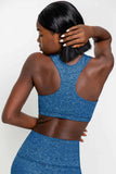 Heather Cobalt Blue Stella UV 50+ Seamless Sport Yoga Bra - Women - Pineapple Clothing