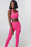 Heather Neon Pink Lucy UV 50+ Performance Leggings Yoga Pants - Women - Pineapple Clothing