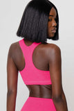 Heather Neon Pink Stella UV 50+ Racerback Sport Yoga Bra - Women - Pineapple Clothing