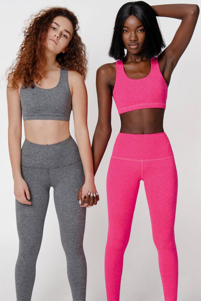 Heather Neon Pink Stella UV 50+ Seamless Sport Yoga Bra - Women