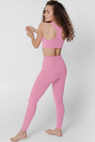 Heather Light Pink Lucy UV 50+ Performance Leggings Yoga Pants - Women - Pineapple Clothing