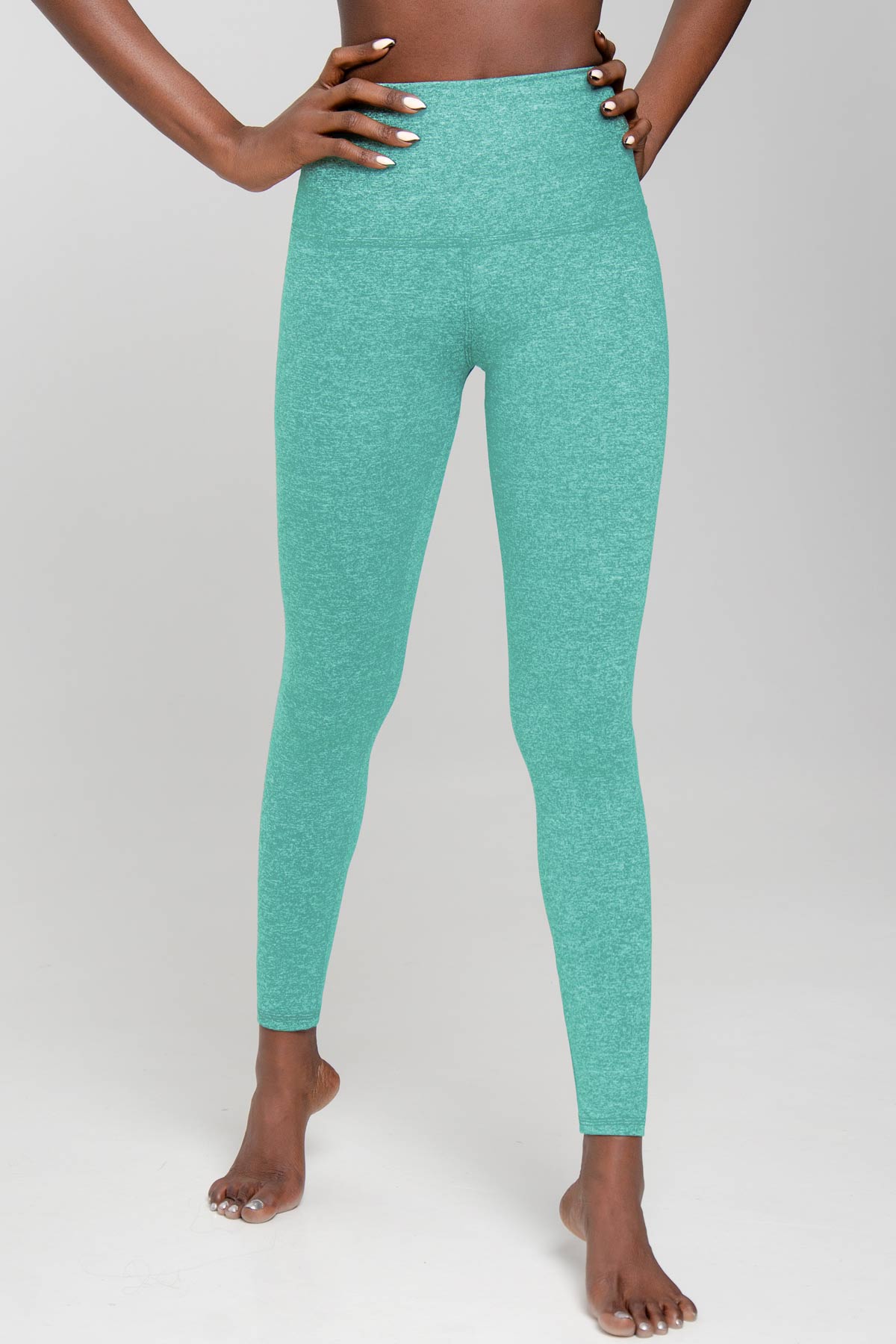 Heather Mint Lucy Green UV 50+ Performance Leggings Yoga Pants - Women - Pineapple Clothing
