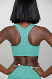 Heather Mint Stella Green UV 50+ Seamless Racerback Sports Bra - Women - Pineapple Clothing