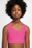 Heather Neon Pink Stella Seamless UV 50+ Sports Bra Crop Top - Kids - Pineapple Clothing