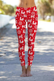 Hohoho Lucy Red Winter Printed Leggings Yoga Pants - Women - Pineapple Clothing