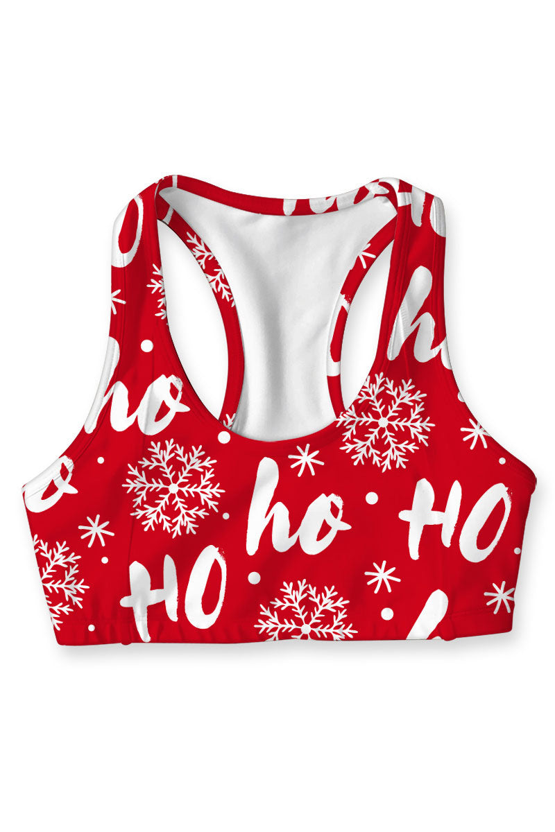 Hohoho Stella Red Printed Seamless Racerback Sport Yoga Bra - Women - Pineapple Clothing