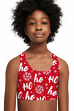 Hohoho Stella Red Winter Seamless Racerback Sports Bra Crop Top - Kids - Pineapple Clothing