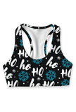 Hohoho Black Stella Printed Seamless Racerback Sport Yoga Bra - Women - Pineapple Clothing