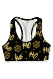 Hohoho Gold Stella Black Seamless Racerback Sport Yoga Bra - Women - Pineapple Clothing