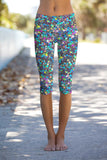 Hollywood Sparkle Ellie Grey Performance Yoga Capri Leggings - Women - Pineapple Clothing