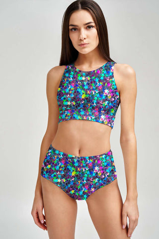 Hollywood Sparkle Becky Full Coverage One-Piece Swimsuit - Girls