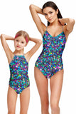 Hollywood Sparkle Glitter Print One-Piece Swimsuits - Mommy and Me - Pineapple Clothing