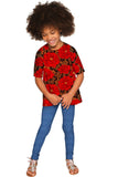 Hot Tango Sophia Red Floral Sleeved Party Dressy Top - Girls - Pineapple Clothing