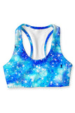 Imagination Stella Blue Galaxy Print Seamless Sport Yoga Bra - Women - Pineapple Clothing