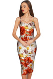 In The Wheat Field Olivia Grey Floral Pencil Dress - Women - Pineapple Clothing