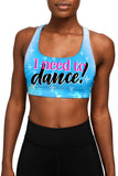 I need to Dance! Stella Blue Seamless Racerback Sport Yoga Bra - Women - Pineapple Clothing