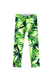 Island Life Lucy Cute Green Floral Print Eco Leggings - Girls - Pineapple Clothing