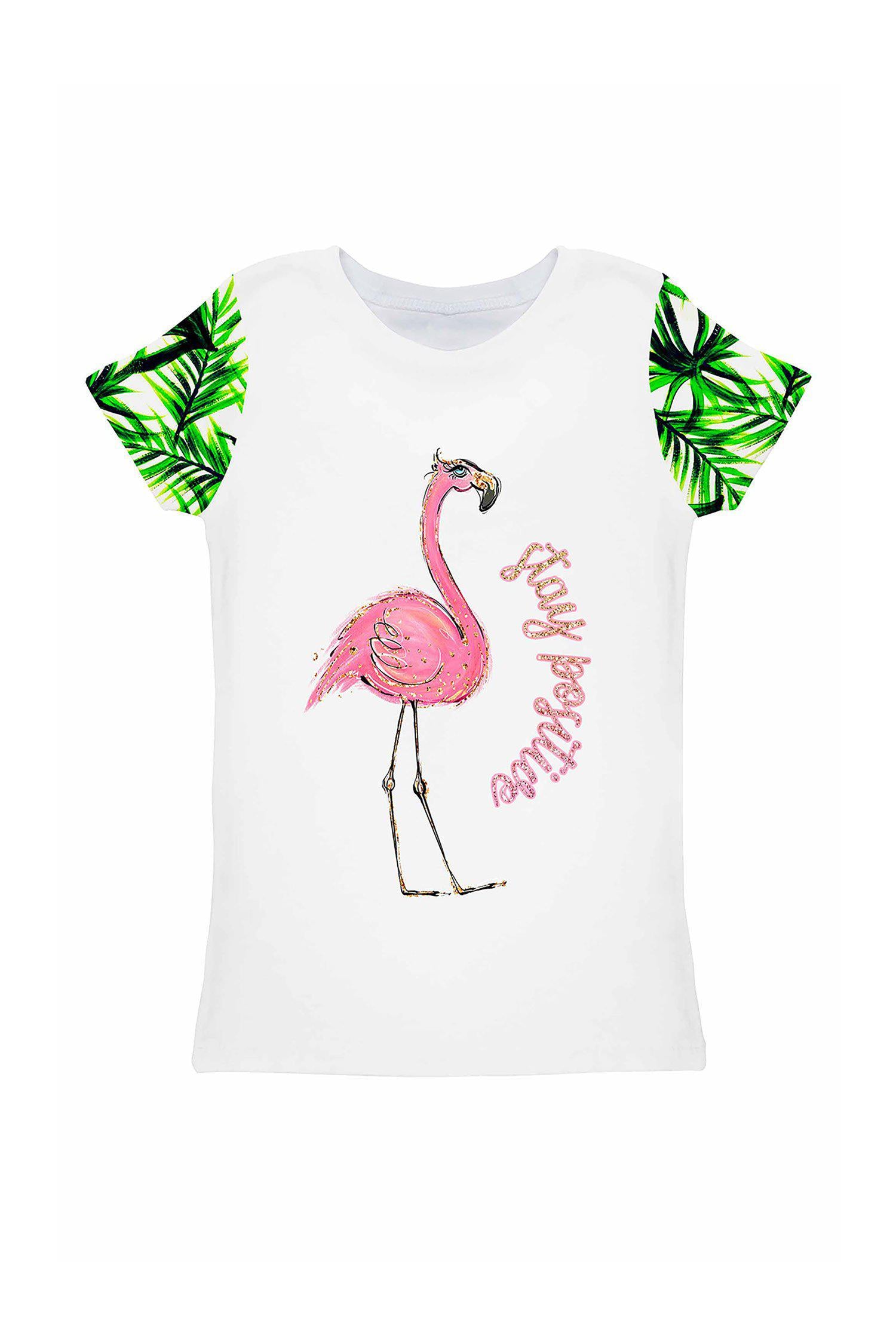 Island Life Zoe Cute Tropical Print Flamingo T-Shirt - Kids - Pineapple Clothing