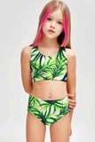 Island Life Green Tropical Two-Piece Sporty Swimsuits - Mommy and Me - Pineapple Clothing