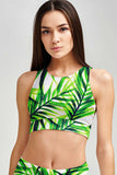 Island Life Starla High Neck Padded Sporty Crop Top Sports Bra - Women - Pineapple Clothing