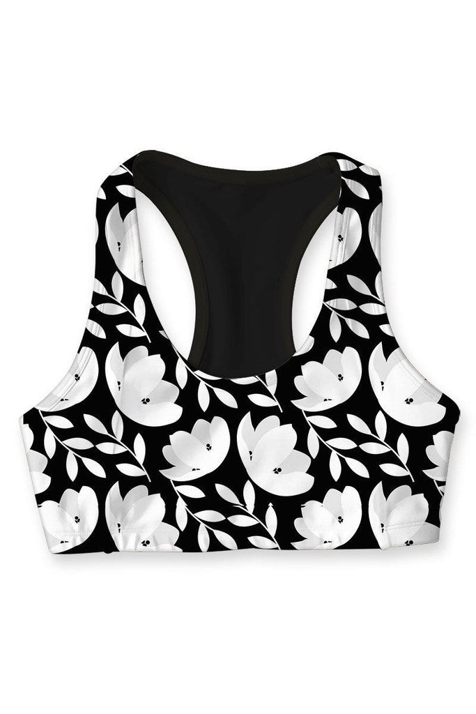 Jasmine Stella Cute Black Floral Print Seamless Sport Bra - Women -  Pineapple Clothing