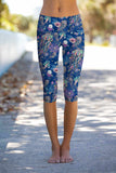 Jellyfish Ellie Blue Performance Yoga Capri Leggings - Women - Pineapple Clothing