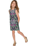 Jumanji Adele Grey Printed Sleeveless Spring Shift Dress - Girls - Pineapple Clothing