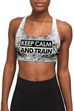 Keep Calm and Train Stella White Black Seamless Sport Yoga Bra - Women - Pineapple Clothing