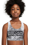Keep Calm and Train Stella White Seamless Sports Bra Crop Top - Kids - Pineapple Clothing