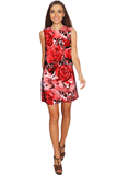 La Fleur Adele Red Floral Print Designer Shift Dresses - Mommy & Me - Pineapple Clothing