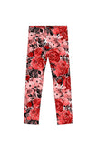 La Fleur Lucy Red Floral Printed Cute Stretchy Leggings - Kids - Pineapple Clothing