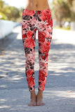 La Fleur Lucy Red Floral Printed Leggings Yoga Pants - Women - Pineapple Clothing