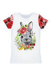 La Fleur Zoe White & Red Floral Print Cute Designer T-Shirt - Kids - Pineapple Clothing