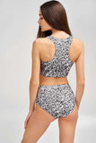 Let It Glow Carly Glitter Print High Neck Crop Bikini Top - Women - Pineapple Clothing