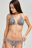 Let It Glow Sara Glitter Print Strappy Triangle Bikini Top - Women - Pineapple Clothing