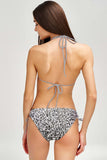 Let It Glow Sara Glitter Print Strappy Triangle Bikini Top - Women - Pineapple Clothing