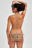 Let's Go Wild Lara Brown & Gold Leopard Print Bikini Top - Women - Pineapple Clothing