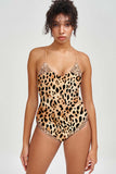 Let's Go Wild Nikki Brown & Gold Leopard One-Piece Swimsuit - Women - Pineapple Clothing