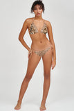 Let's Go Wild Sofia Brown & Gold Loop Tie Side Bikini Bottom - Women - Pineapple Clothing
