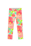 Little Good Idea Lucy Cute Bright Floral Print Leggings - Girls - Pineapple Clothing